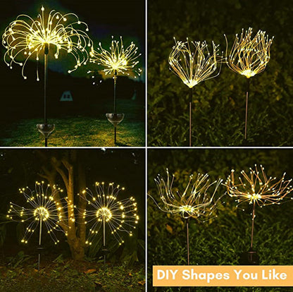 2 Pack Solar LED Firework Garden Lights Outdoor