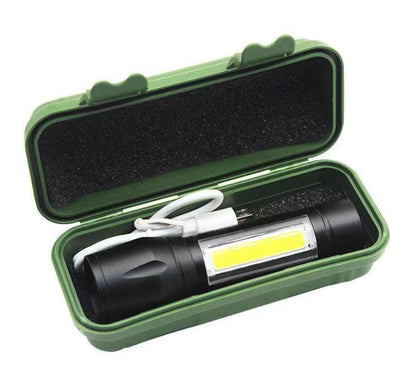 COB LED Mini Flashlight Torch Zoom - salelink.co.nz