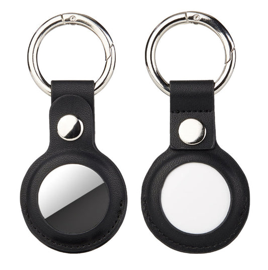 AirTag PU Leather Case Keyring - Black