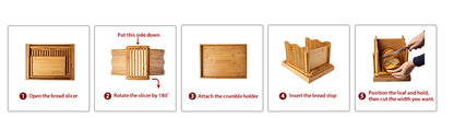Bamboo Bread Slicer Loaf Cutting Board - salelink.co.nz