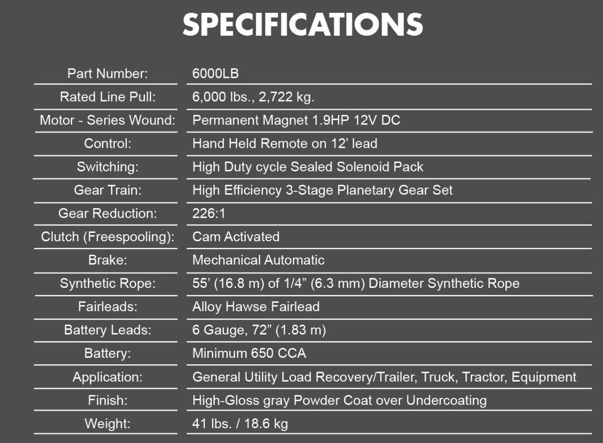 X-BULL Electric Winch 6000LBS