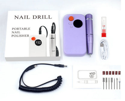Rechargeable Electric Nail File Kit Purple - salelink.co.nz