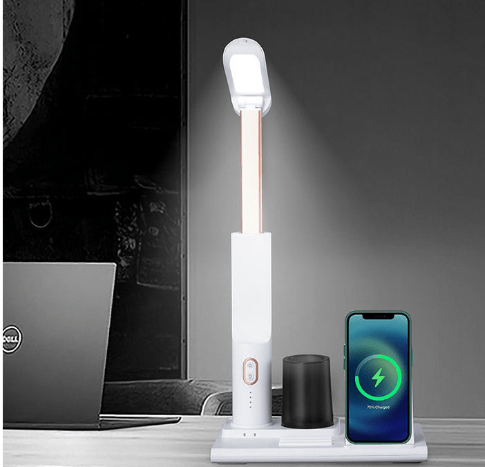 Desk Lamp with Wireless Charging and Pen Holder White
