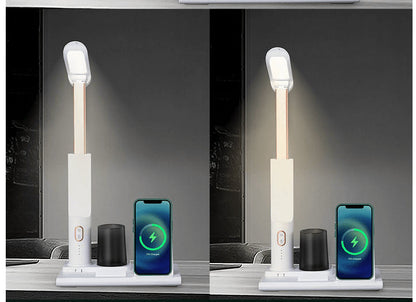 Desk Lamp with Wireless Charging and Pen Holder White