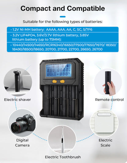 Smart Battery Charger 4 Slots