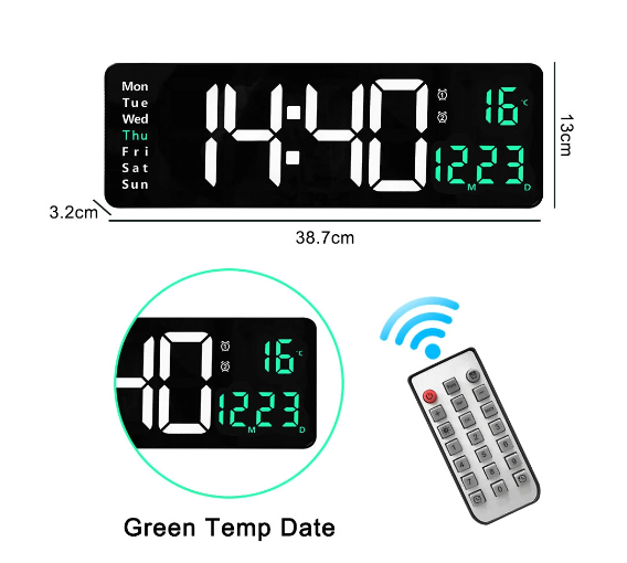 Large Digital Wall Clock - salelink.co.nz
