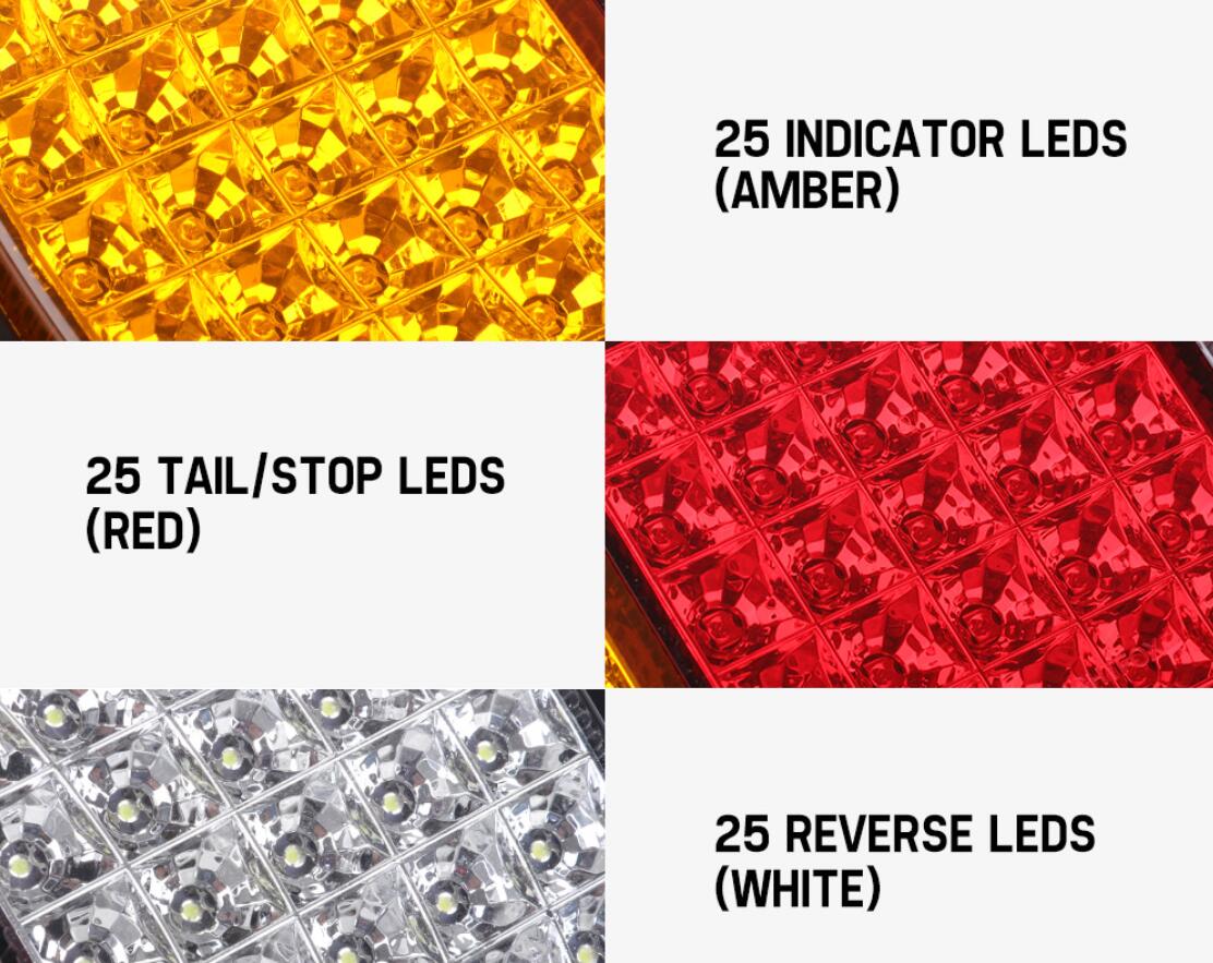 2x LED Tail Lights Stop Indicator Reverse 12V Ute Trailer Caravan Truck - salelink.co.nz