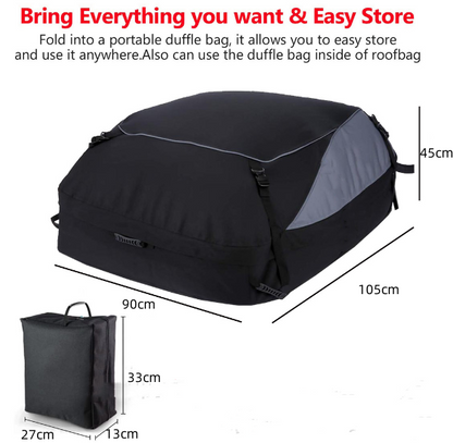 105×90×45cm Soft-Shell Vehicle Rooftop Cargo Carrier Bag - salelink.co.nz