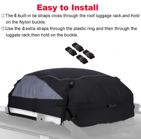 105×90×45cm Soft-Shell Vehicle Rooftop Cargo Carrier Bag - salelink.co.nz