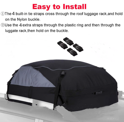 105×90×45cm Soft-Shell Vehicle Rooftop Cargo Carrier Bag - salelink.co.nz