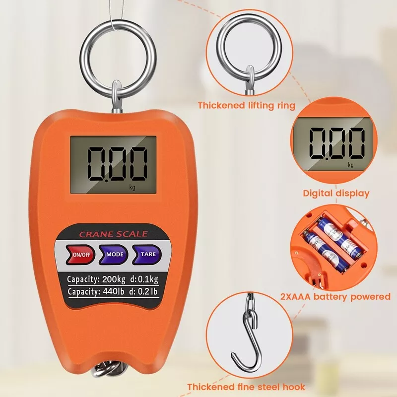Crane Scale Weighing Digital Industrial Hanging Scale 200Kg