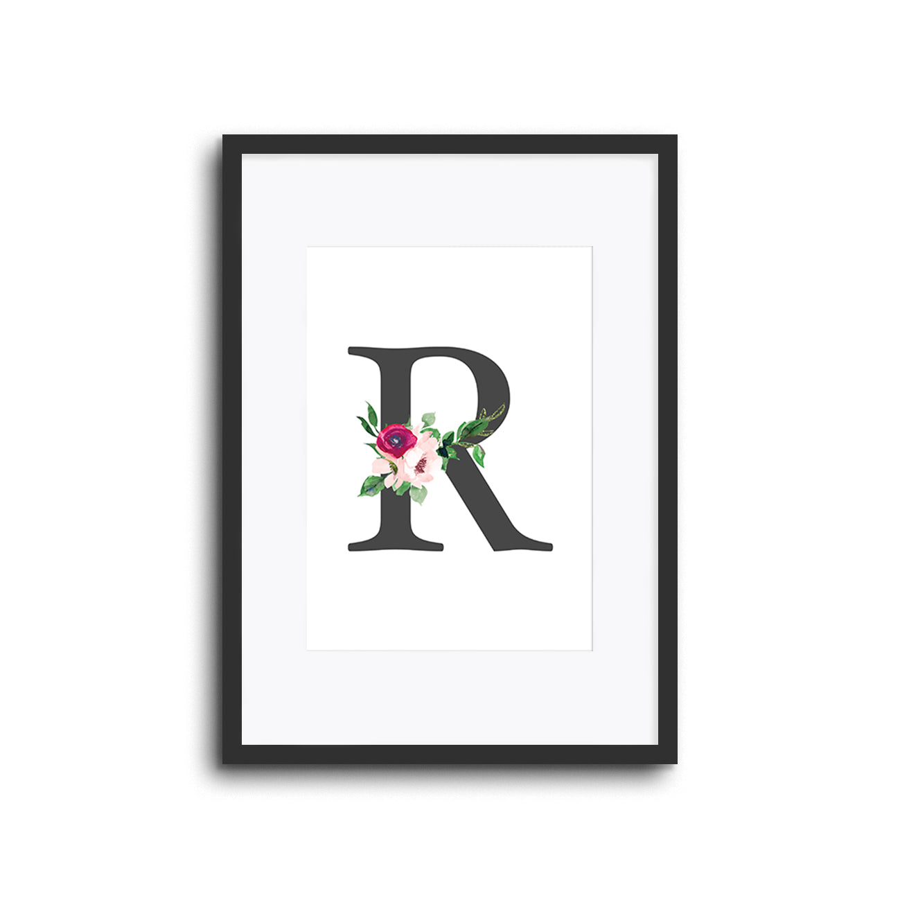 Wall Print |  Floral Initials