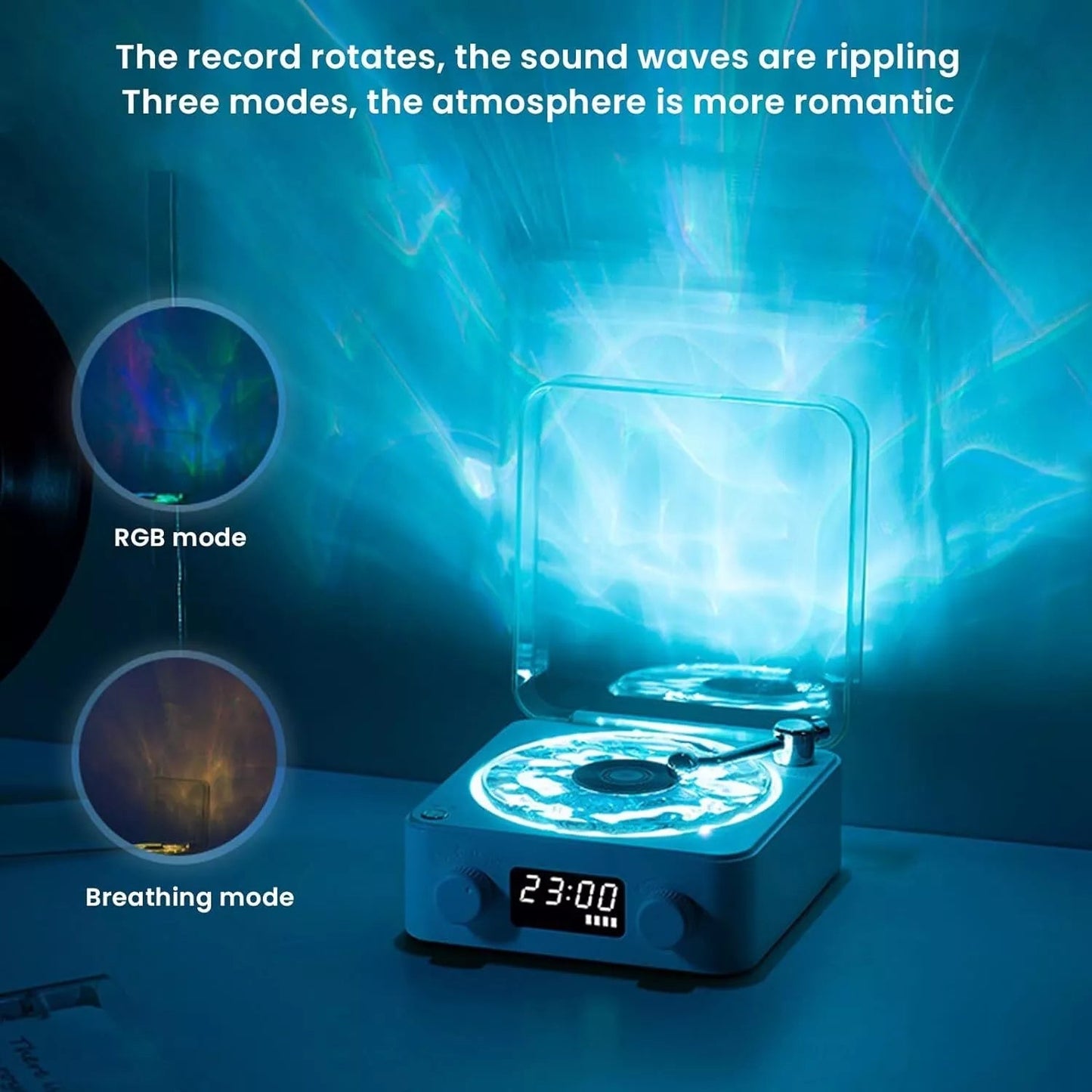 Vintage Record Player with Wireless Speaker