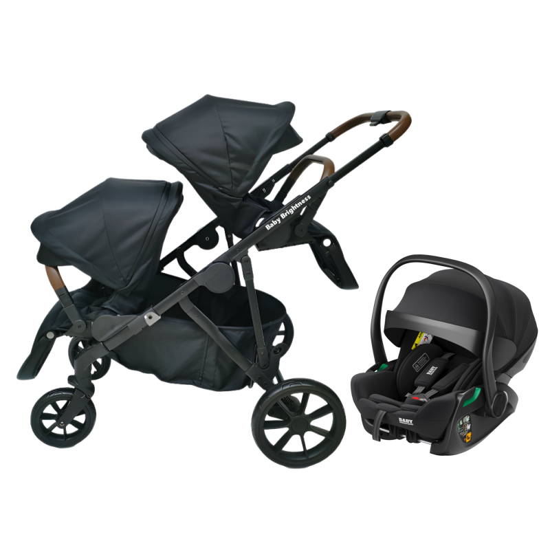 Pre-order Double Pram – Luxe Twin Stroller with Reclining Car Seat