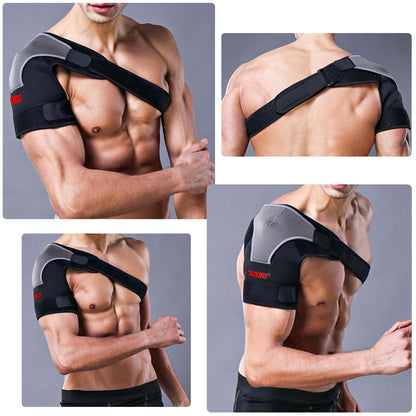 Right Shoulder Adjustable Support Brace Compression Strap Heat Patch Protection Sports