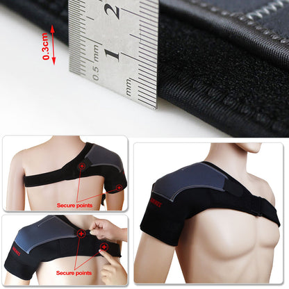 Left Shoulder Adjustable Support Brace Compression Strap Heat Patch Protection Sports - salelink.co.nz