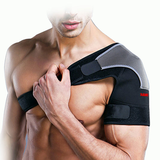Left Shoulder Adjustable Support Brace Compression Strap Heat Patch Protection Sports