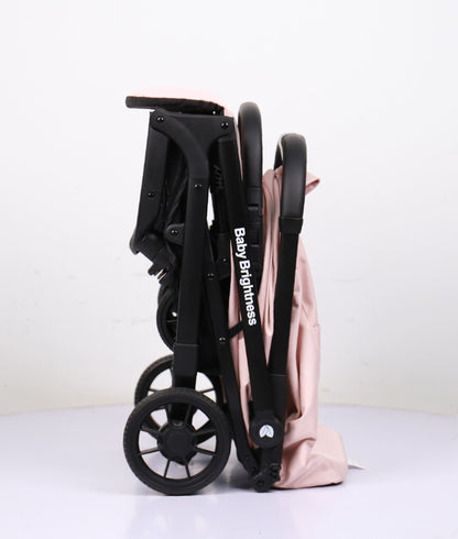 Baby Brightness AirGo Lightweight Compact Travel Pram and Travel Portable Booster Car Seat Pink