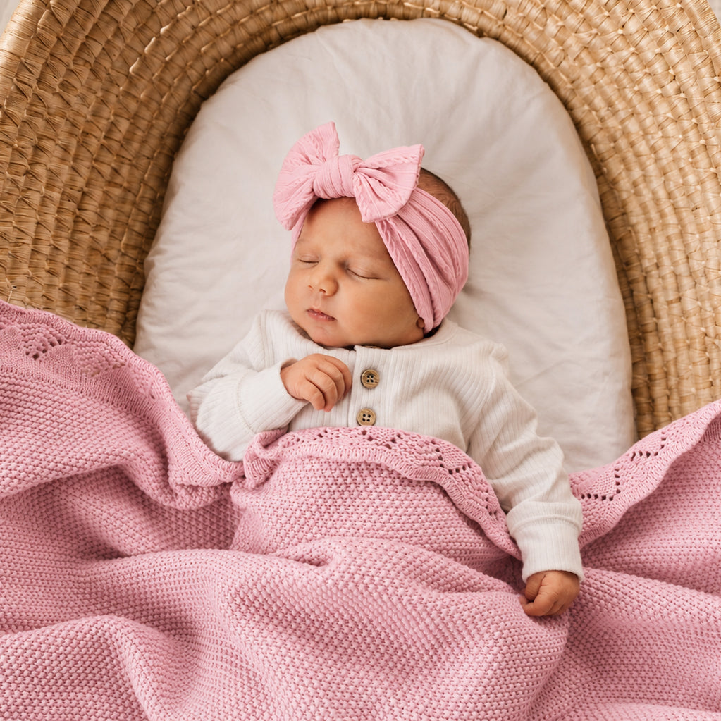 Heirloom Blanket | Scalloped Edge - Rose Quartz
