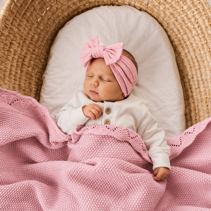 Heirloom Blanket | Scalloped Edge - Rose Quartz