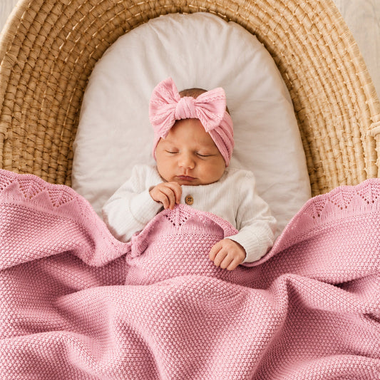 Heirloom Blanket | Scalloped Edge - Rose Quartz