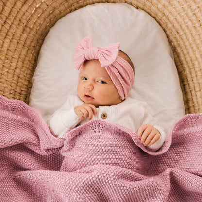 Heirloom Blanket | Scalloped Edge - Rose Quartz