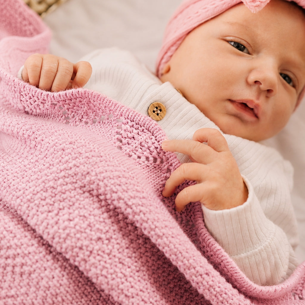 Heirloom Blanket | Scalloped Edge - Rose Quartz