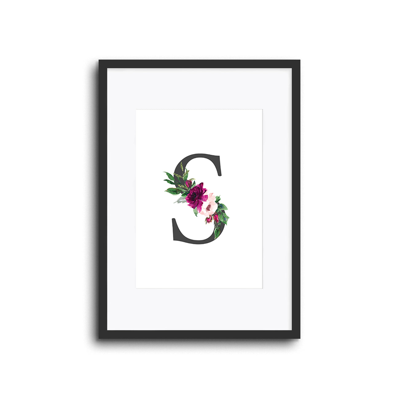 Wall Print |  Floral Initials
