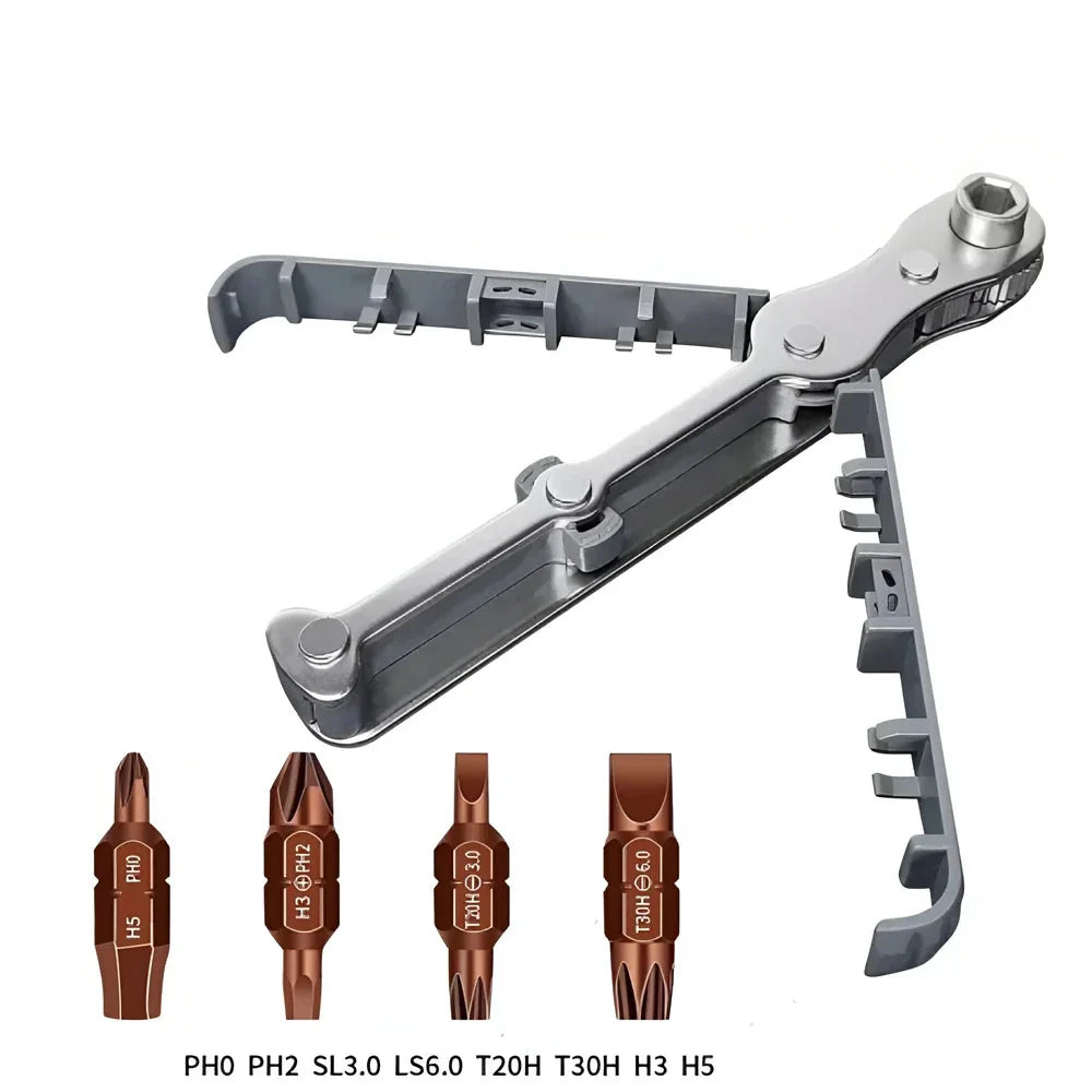 Bidirectional Right-Angle Ratchet Screwdriver Set