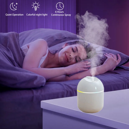 270ml USB Air Humidifier & Aroma Diffuser with LED Night Light