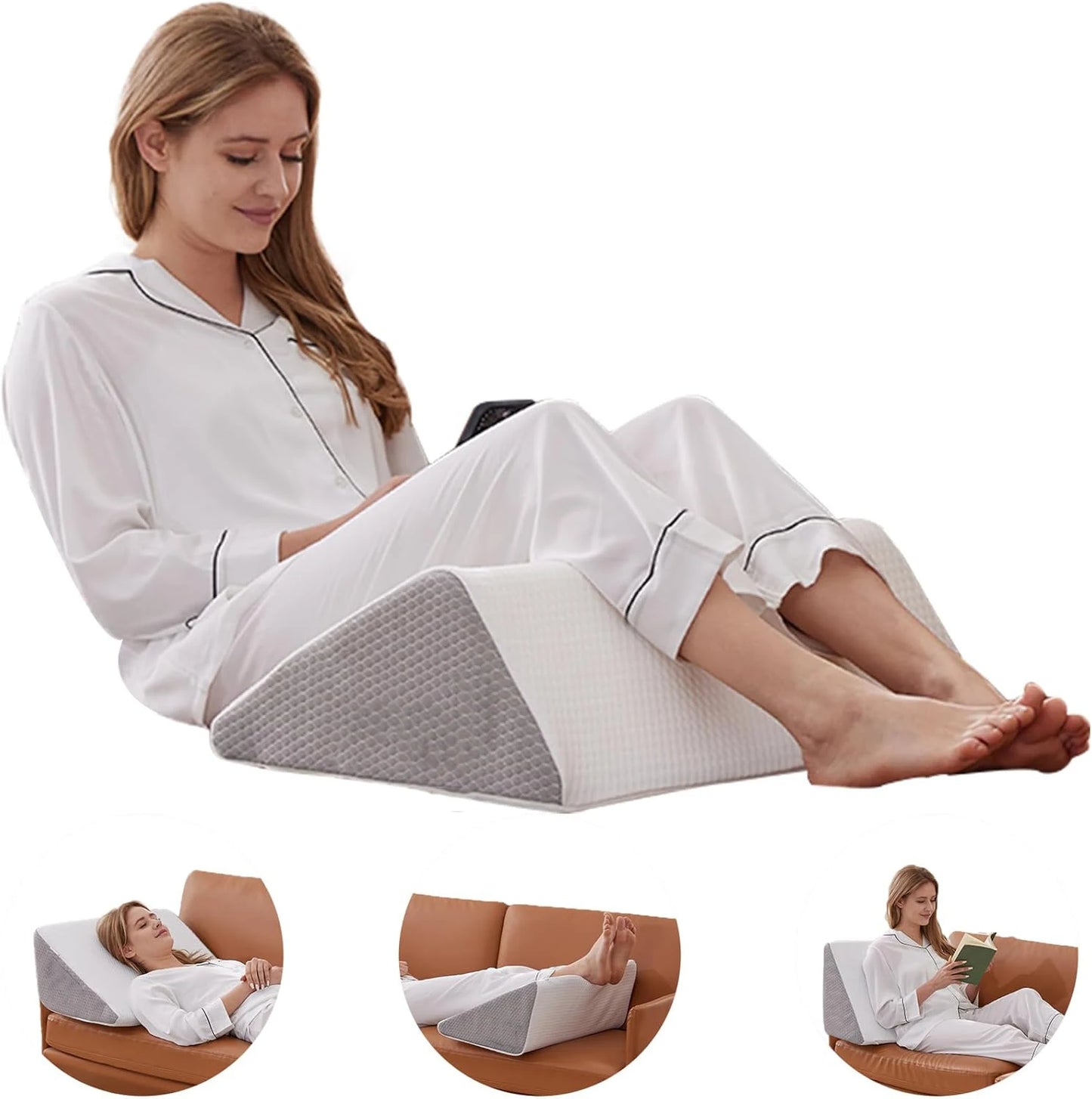 Memory Foam Positioning Wedge Pillow – Body Support Cushion for Sleeping, Leg, Knee & Back Comfort
