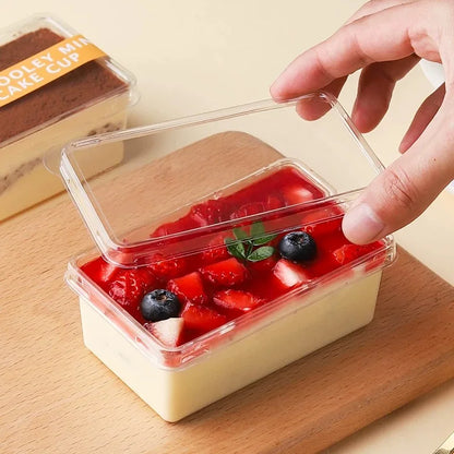 20-Pack 280ml Clear Tiramisu Dessert Cups with Lids – Disposable Mousse & Cake Packaging