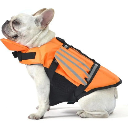 Adjustable Dog Life Jacket with Chin Float & Rescue Handle