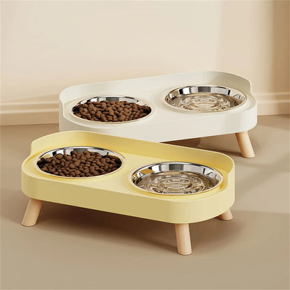 Colourful Stainless Steel Double Pet Bowl – Food & Water Feeding Station for Cats & Dogs