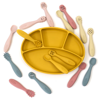 3-Piece Silicone Baby Learning Spoon Set – Self-Feeding & Weaning Utensils