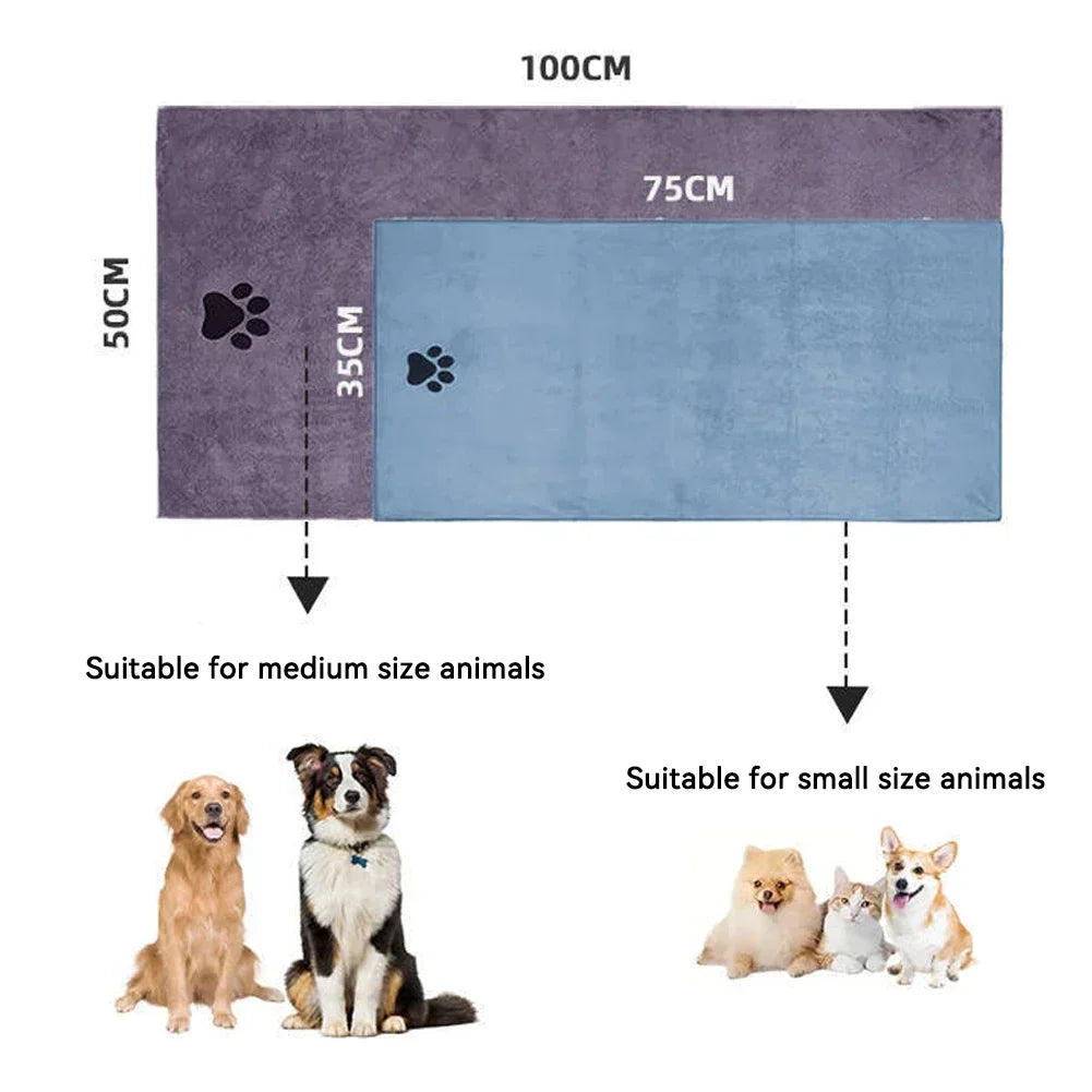 Quick Dry Pet Towel – Soft Microfibre Dog & Cat Bath Towel