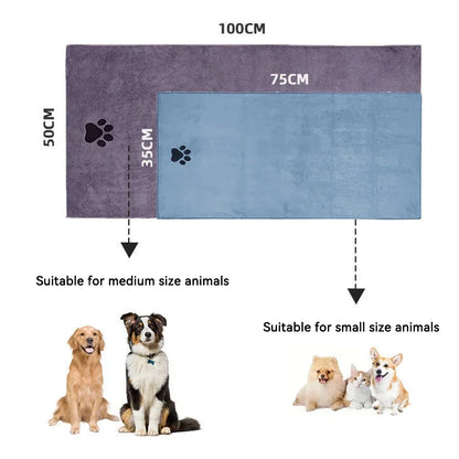 Quick Dry Pet Towel – Soft Microfibre Dog & Cat Bath Towel