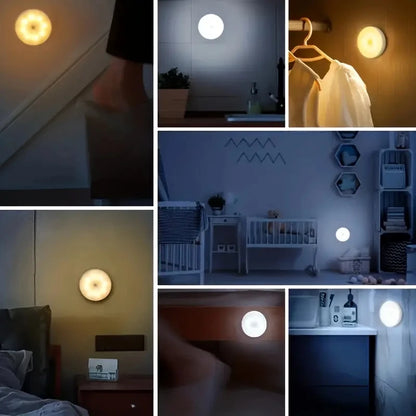 Motion Sensor LED Night Light – Wireless Rechargeable Lamp