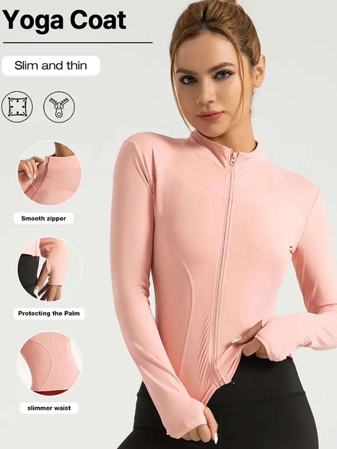 Women's Quick-Dry Fitness Jacket – Long Sleeve Zip-Up Pilates & Activewear Top