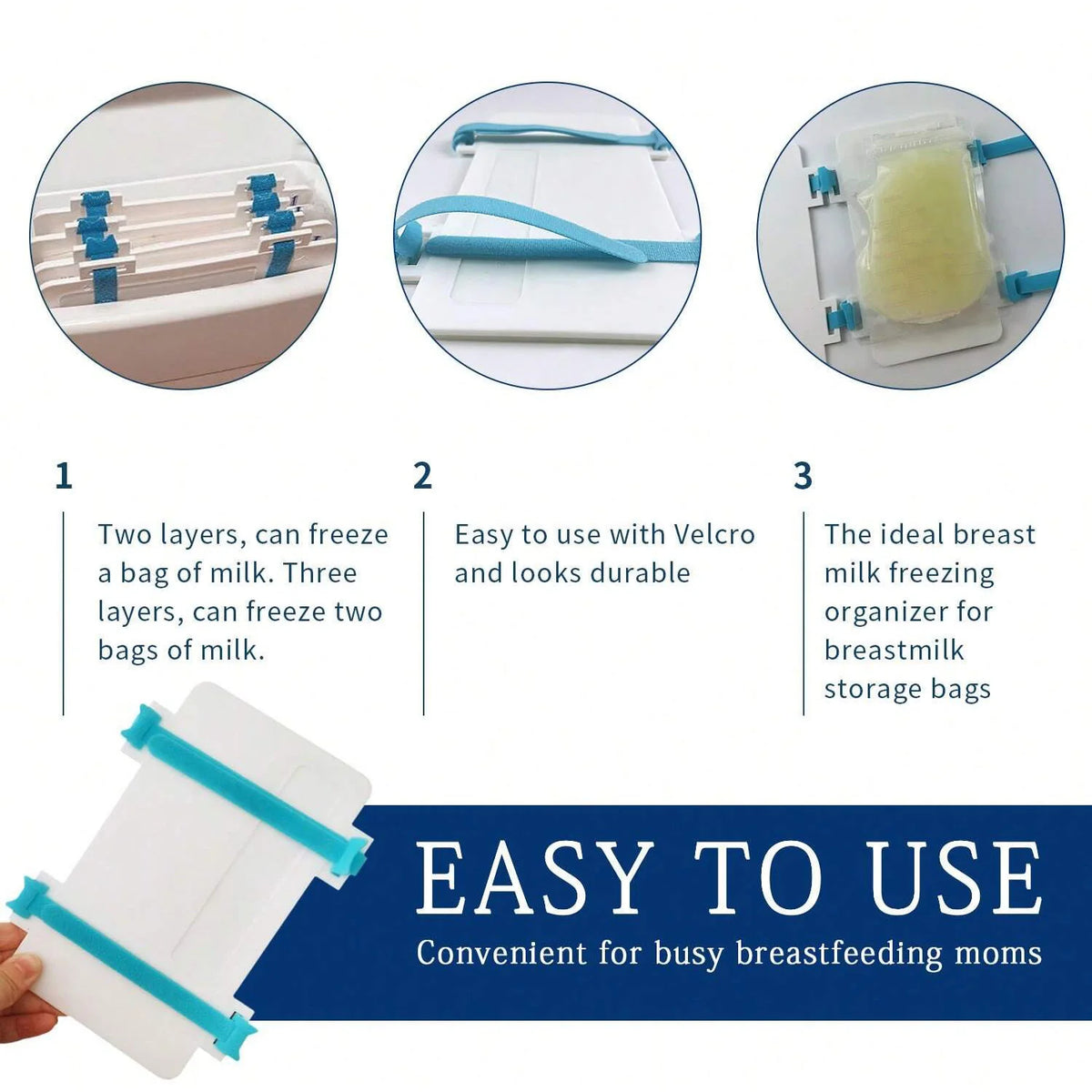 2-Pack Breast Milk Freezer Trays – Freeze-Flat Storage Bag Organisers