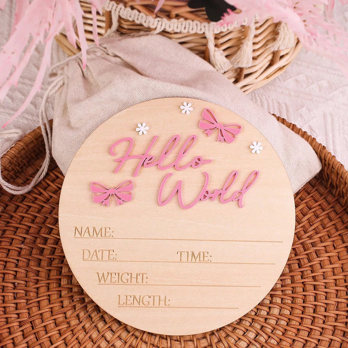 Hello World Newborn Name Sign