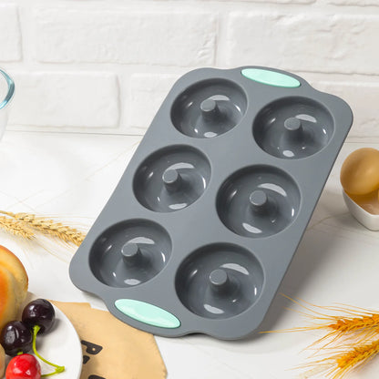 6-Cavity Silicone Donut Baking Pan – Non-Stick Doughnut, Muffin & Dessert Mould