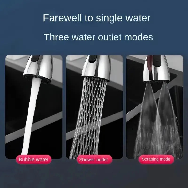 360° Faucet Sprayer Attachment – Kitchen Tap Extender with 3 Spray Modes