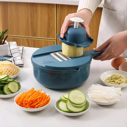 9-in-1 Multi-Function Vegetable Cutter – Mandoline Slicer, Grater & Food Chopper Set