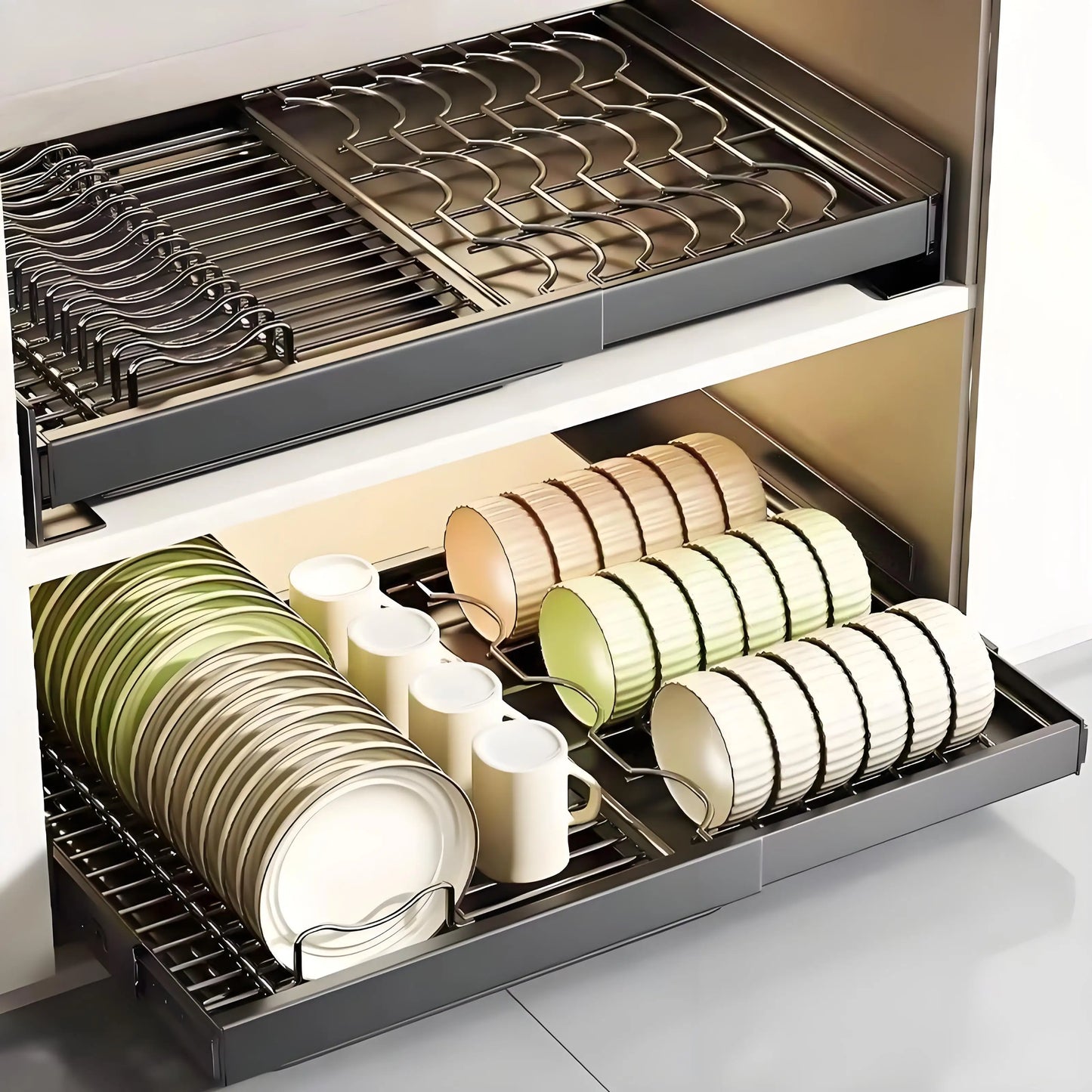 Pull-Out Cabinet Organiser – Under Sink & Kitchen Dish Storage Rack
