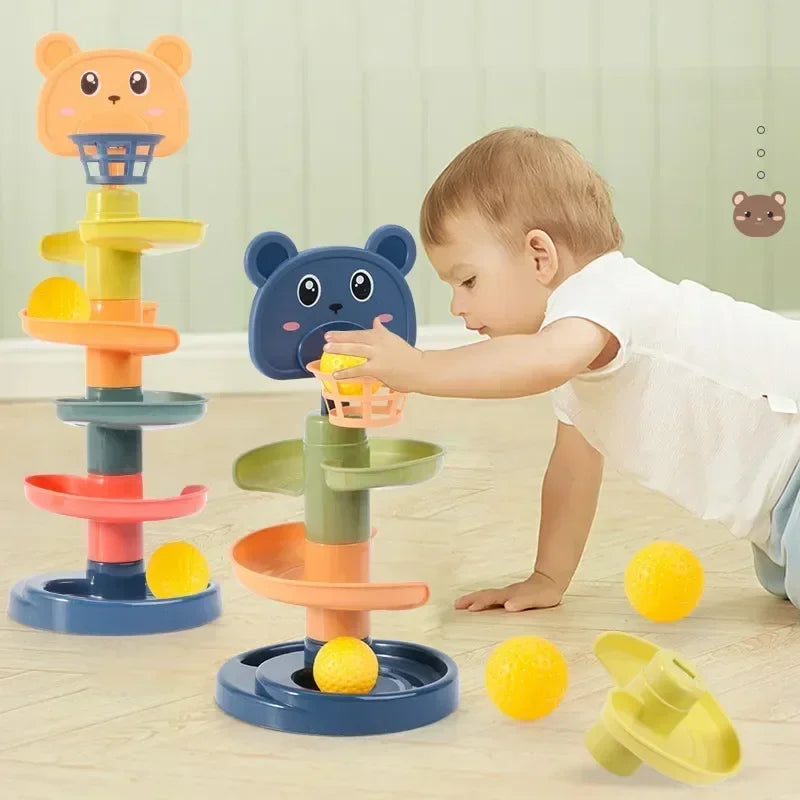 Ball Drop & Rolling Tower Toy – 3, 5 or 7 Layer Stacking Ball Ramp