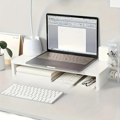 Wooden Monitor & Laptop Stand – Desktop Riser & Storage Shelf