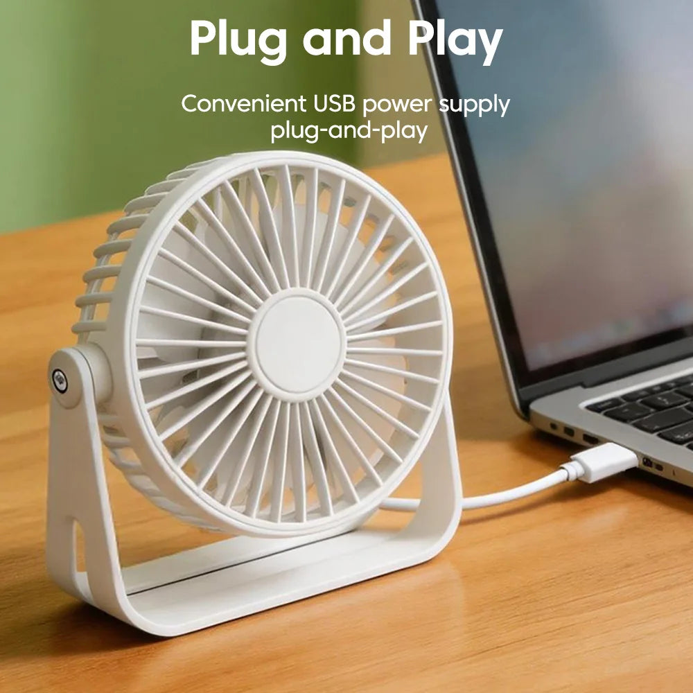 Portable Mini USB Rechargeable Desk Fan – Quiet Personal Cooling Fan for Home & Office