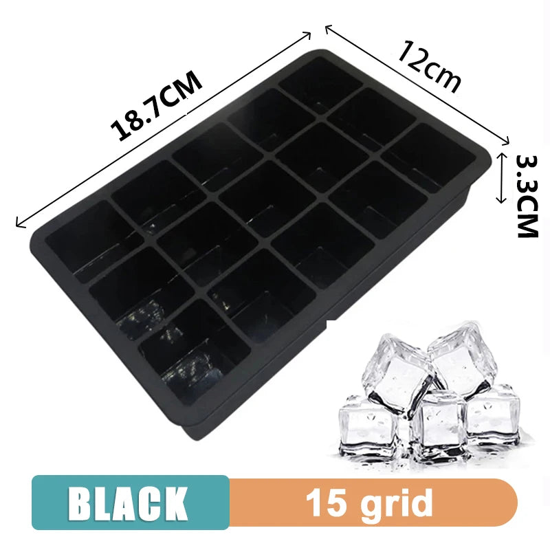 Large Silicone Ice Cube Tray – 4, 6, 8 or 15 Grid Jumbo Ice Mould