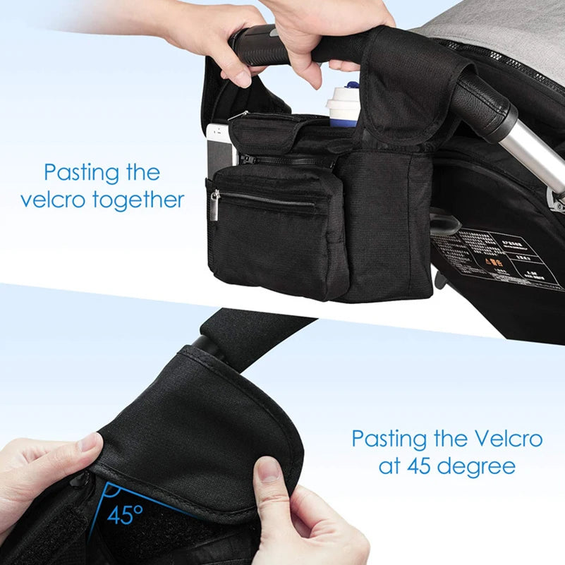 Universal Stroller Organiser Bag – Insulated Cup Holders & Storage